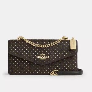 Coach (NWT) Klare Envelope Crossbody Bag In Signature Canvas With Rivets